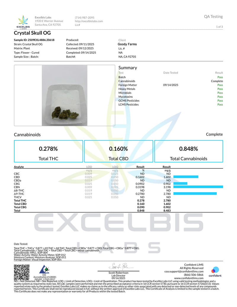 Crystal Skull OG COA